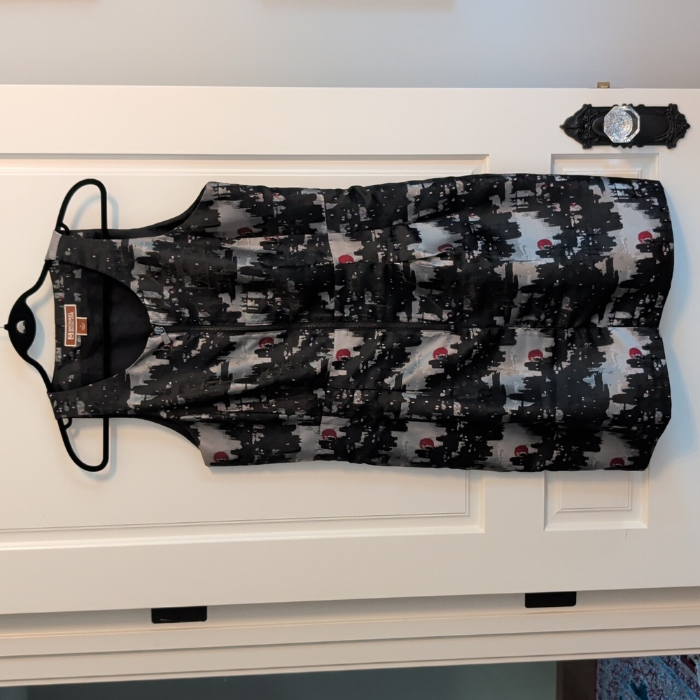 Michael Kors Black and Gray Dress with Red Accents
